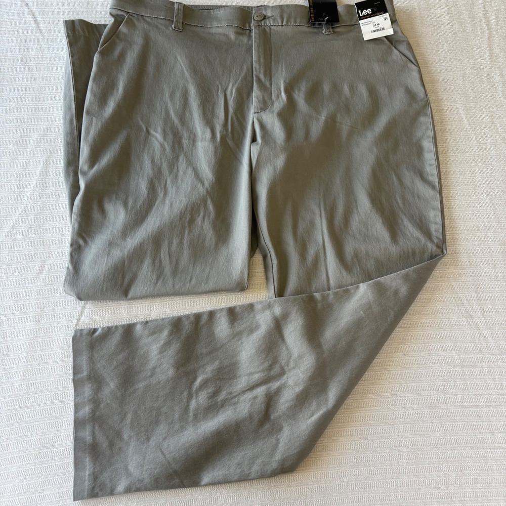 Lee Women Mushroom Straight Leg Comfort‎ Waistband Pants 20M 112359121 Gray